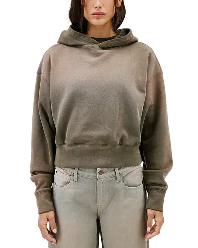 Slvrlake Cropped Ombre Hoodie In Gray