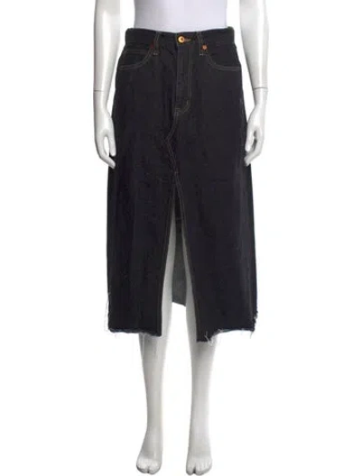 Pre-owned Slvrlake Cutout Accent Long Skirt In Black
