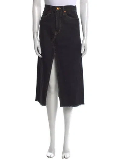 Pre-owned Slvrlake Cutout Accent Midi Length Skirt In Black
