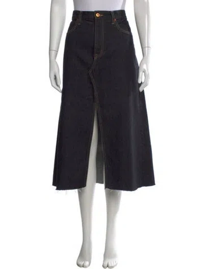 Pre-owned Slvrlake Cutout Accent Midi Length Skirt In Black