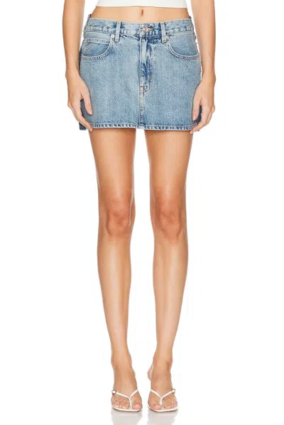 Slvrlake Denim Mini Skirt With Belt Loop In Blue