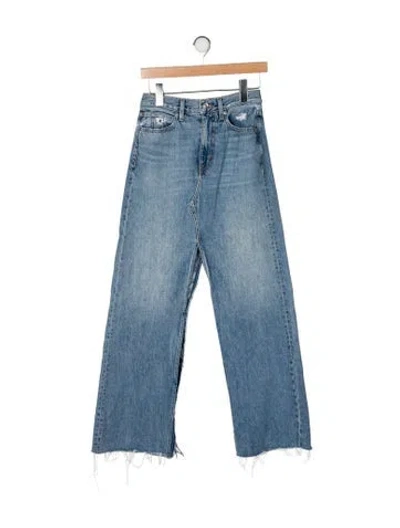 Pre-owned Slvrlake Distressed Accents Long Skirt In Blue