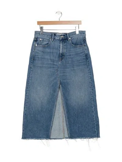 Pre-owned Slvrlake Distressed Accents Long Skirt In Blue