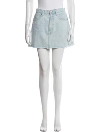 Pre-owned Slvrlake Distressed Accents Mini Skirt In Blue