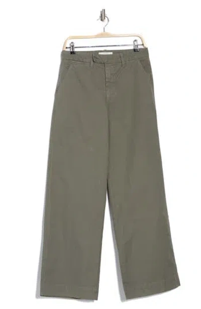 Slvrlake Evie Cotton Twill Wide Leg Pants In Cypress