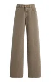 Slvrlake Exclusive Mica Rigid Low-rise Wide-leg Jeans In Gray