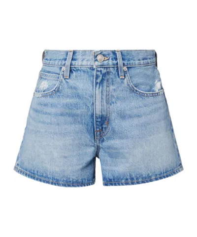 Slvrlake Faded Detail Denim Shorts In Blue