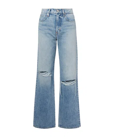 Slvrlake Faded Distressed Denim Trousers In Blue