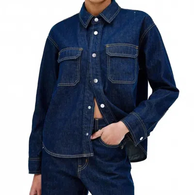 Slvrlake Fairview Worker Shirt In Midnight Mile Blue