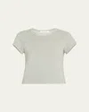 Slvrlake Fitted Cropped Baby Tee In Forest Gre