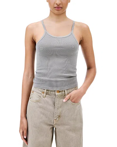 Slvrlake Fitted Rib Tank Top In Gray