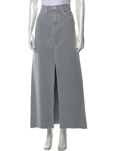 Pre-owned Slvrlake Fringe Trim Accent Long Skirt In Grey