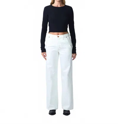 Slvrlake Grace Double Seam Wide Leg Pants In Natural White