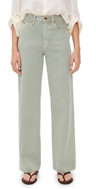 Slvrlake Grace Hem Jeans Joshua Tree In Green