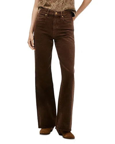Slvrlake Grace High Rise Wide Leg Jeans In Northern Cedar In Brown