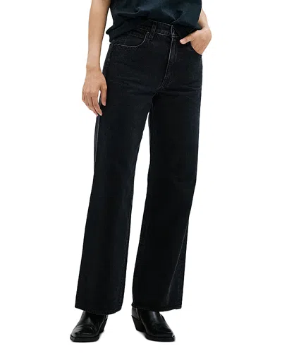 Slvrlake Grace High Rise Wide Leg Jeans In Shadow Ridge In Black