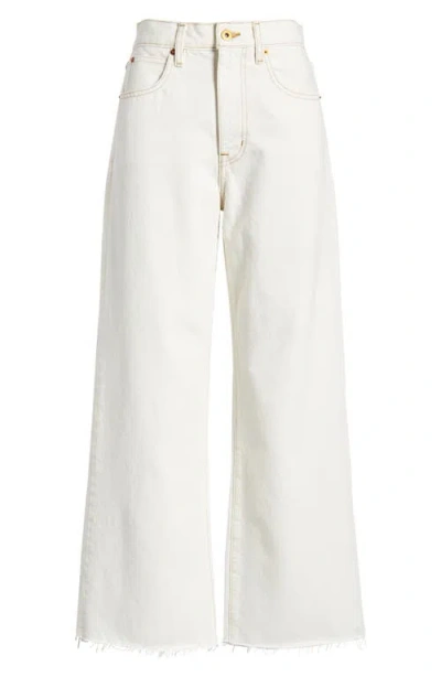 Slvrlake Grace High Waist Crop Wide Leg Jeans In Natural White
