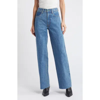 Slvrlake Grace High Waist Raw Hem Organic Cotton Wide Leg Jeans In Heartache