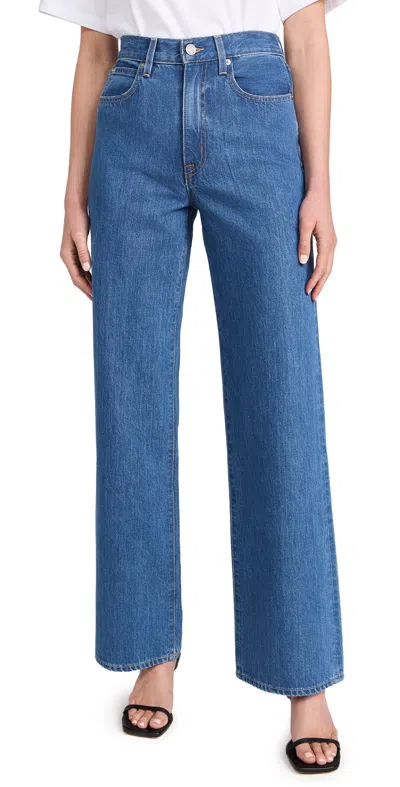 Slvrlake Grace High Waist Raw Hem Wide Leg Jeans In Freedom