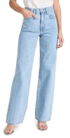 Slvrlake Grace High Waist Raw Hem Wide Leg Jeans In Powder Blue