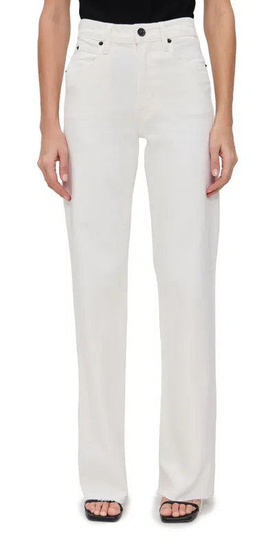 Slvrlake Grace High Waist Organic Cotton Denim Wide Leg Jeans In Ecru