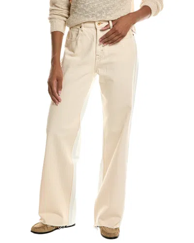 Slvrlake Grace Re-worked Paneled Wide Leg Jean In Neutral