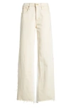 Slvrlake Grace High Waist Organic Cotton Denim Wide Leg Jeans In Natural Ecru