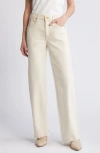 Slvrlake Grace High Waist Organic Cotton Denim Wide Leg Jeans In Natural Ecru