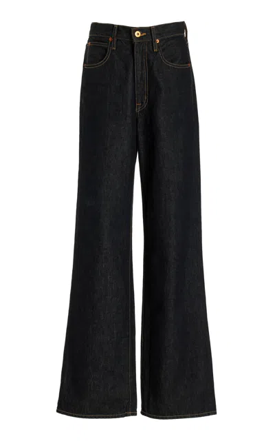 Slvrlake Grace Rigid High-rise Wide-leg Jeans In Black