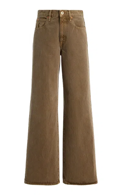 Slvrlake Grace Rigid High-rise Wide-leg Jeans In Brown