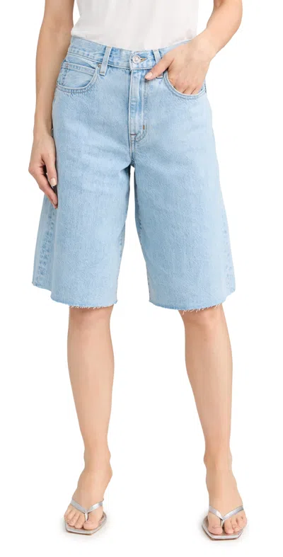 Slvrlake Grace Frayed Denim Shorts In Clear Skies