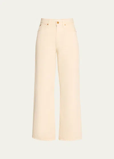 Slvrlake Grace Soft Cotton Pants In Ecru