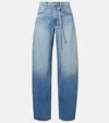 Slvrlake Hailey Belted Mid-rise Barrel-leg Jeans In Blue