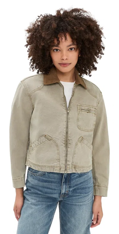 Slvrlake Harley Crop Worker Jacket Rocky Mountain In Green
