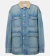 Slvrlake Hayden Corduroy-trimmed Denim Jacket In Blue