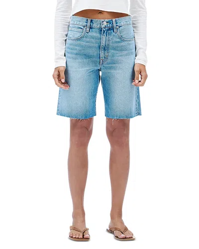 Slvrlake High Rise Bermuda Cut Off Jean Shorts In Hillhurst In Blue