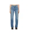 Slvrlake Grace High Waist Raw Hem Wide Leg Jeans In Blue