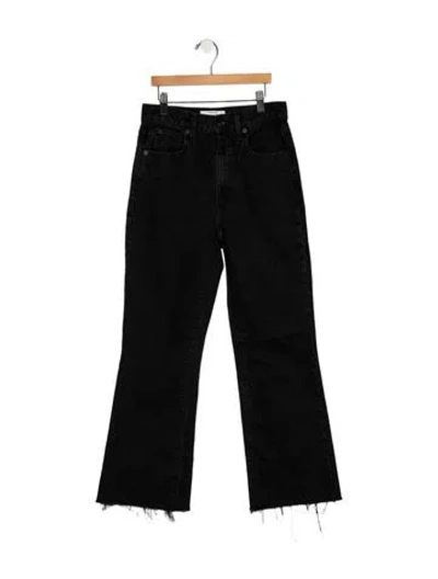 Pre-owned Slvrlake High-rise Flared Jeans In Black