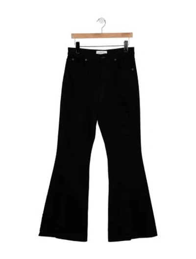 Pre-owned Slvrlake High-rise Flared Jeans In Black
