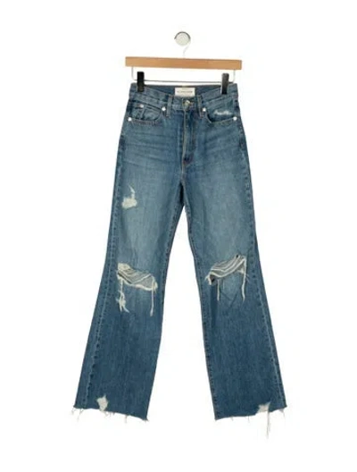 Pre-owned Slvrlake High-rise Flared Jeans In Blue