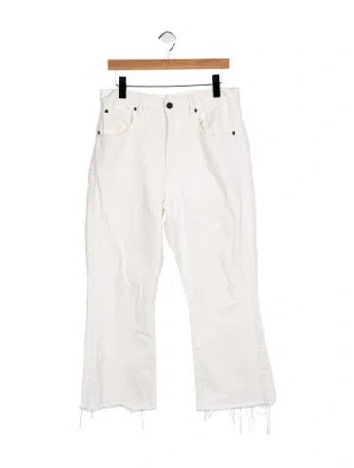 Pre-owned Slvrlake High-rise Flared Jeans In White