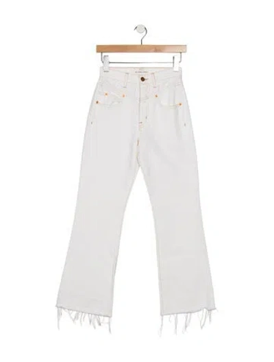 Pre-owned Slvrlake High-rise Flared Jeans In White
