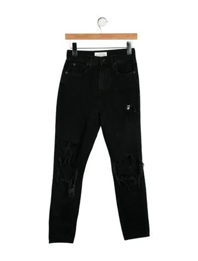 Pre-owned Slvrlake High-rise Skinny Leg Jeans In Black