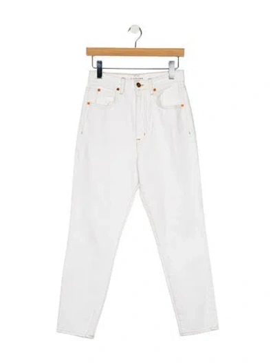 Pre-owned Slvrlake High-rise Skinny Leg Jeans In White