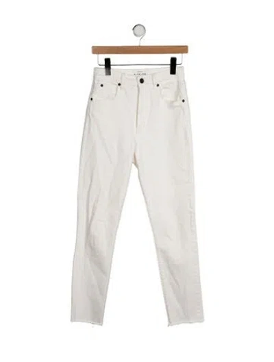 Pre-owned Slvrlake High-rise Skinny Leg Jeans In White