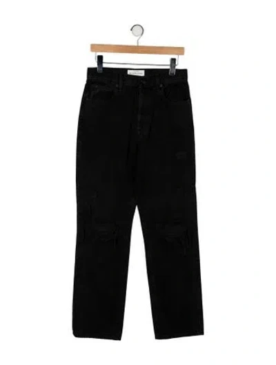 Pre-owned Slvrlake High-rise Straight Leg Jeans In Black