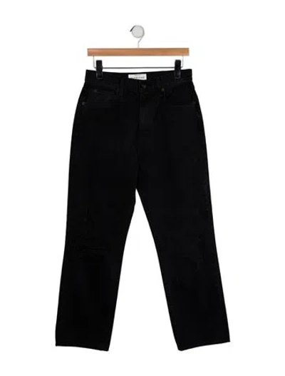 Pre-owned Slvrlake High-rise Straight Leg Jeans In Black