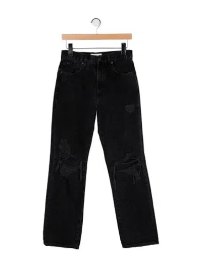 Pre-owned Slvrlake High-rise Straight Leg Jeans In Black