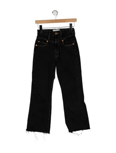 Pre-owned Slvrlake High-rise Straight Leg Jeans In Black