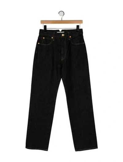Pre-owned Slvrlake High-rise Straight Leg Jeans In Black